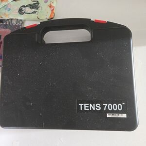 TENS 7000 Portable TENS Unit Case - Black with Red Accents